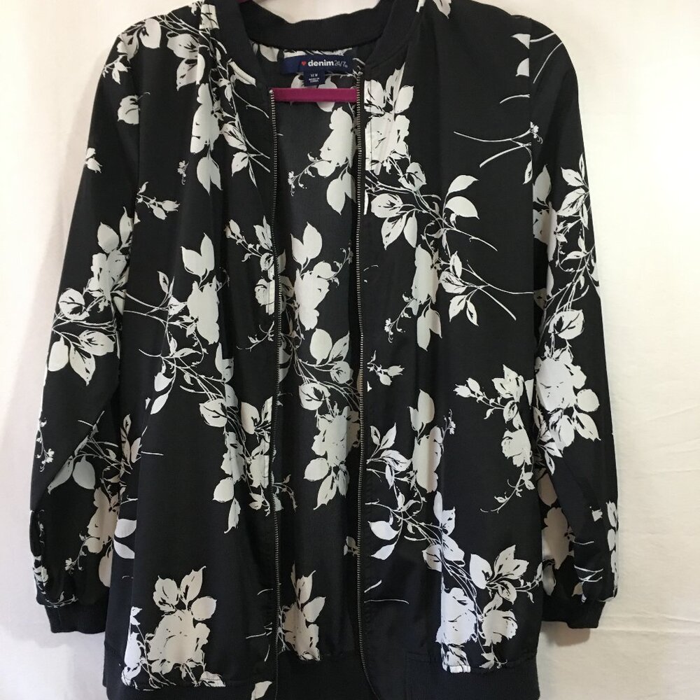 Floral Print Bomber Jacket
